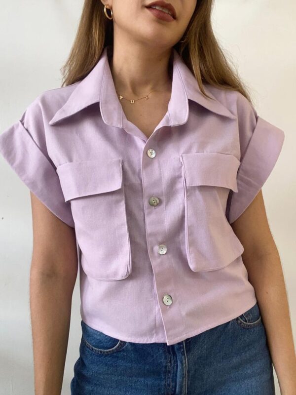 Blusa lila en Lino